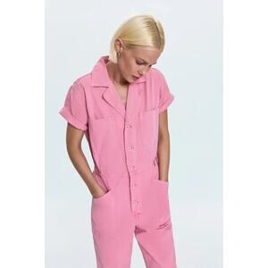 pistola Pink Short-Sleeve Utility Jumpsuit